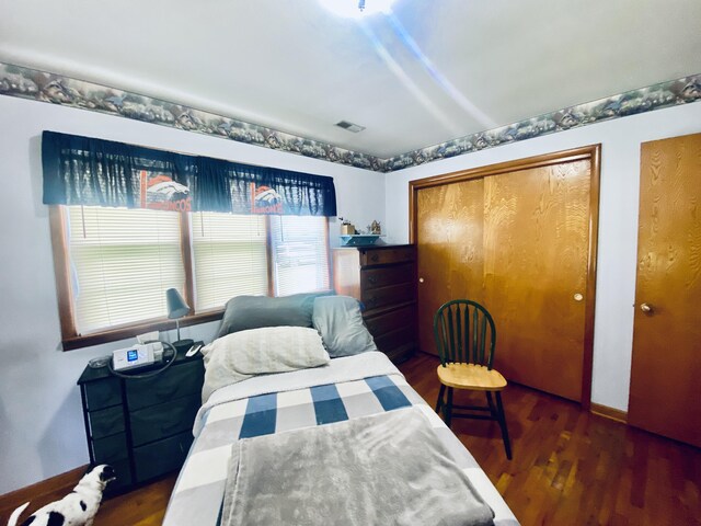 513 Meng St, Greenfield, MO 65661 - bedroom featuring wood finished floors, multiple windows, and two closets