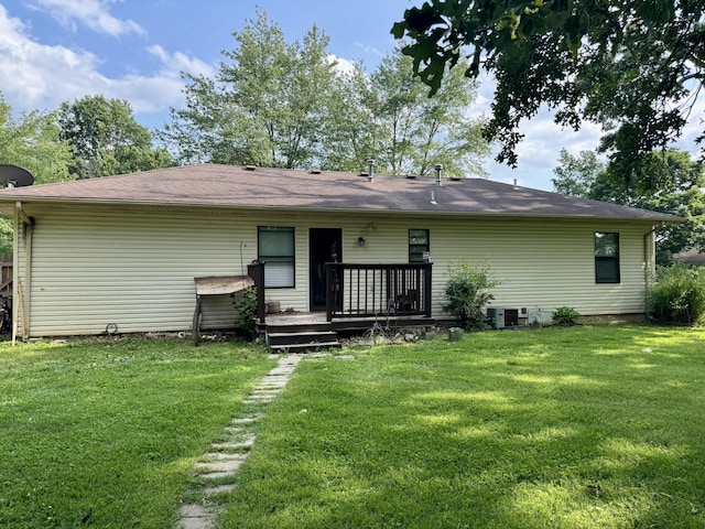701 Barracuda Dr, Nixa, MO 65714 - back of property featuring a wooden deck and a lawn