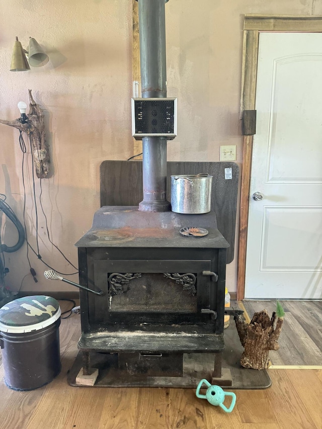 12 Willhoit Ln, Theodosia, MO 65761 - detailed view of a wood stove and wood finished floors