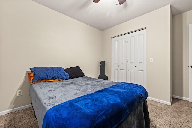 208 Dixie Ave, Clever, MO 65631 - bedroom featuring carpet flooring, a closet, and a ceiling fan