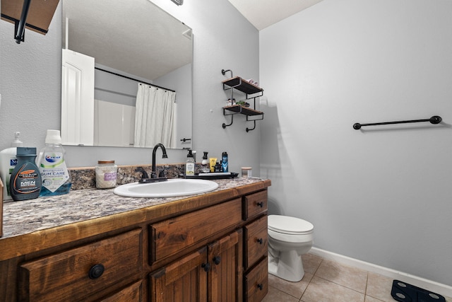 208 Dixie Ave, Clever, MO 65631 - bathroom featuring vanity, tile patterned floors, and curtained shower