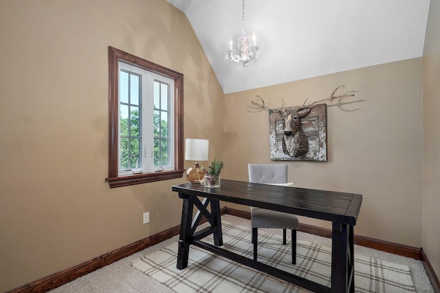 7607 N Angler Ln, Strafford, MO 65757 - office with lofted ceiling and a chandelier