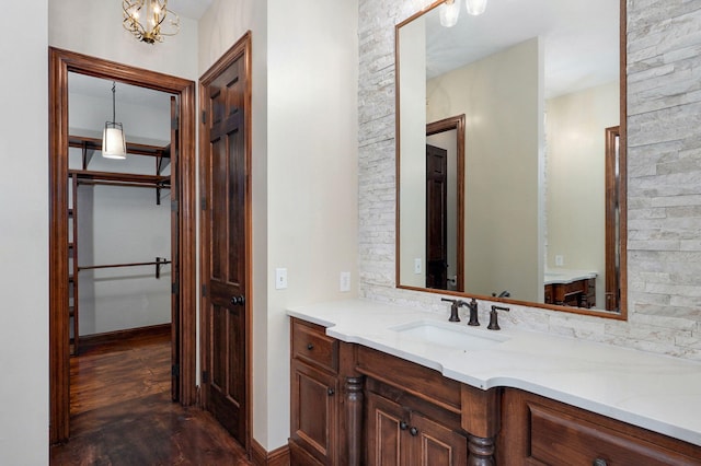 7607 N Angler Ln, Strafford, MO 65757 - bathroom with vanity and wood finished floors