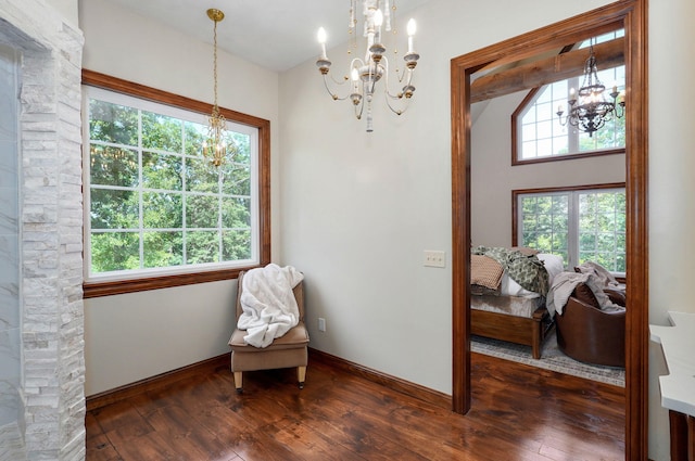 7607 N Angler Ln, Strafford, MO 65757 - sitting room with a chandelier and dark wood-type flooring