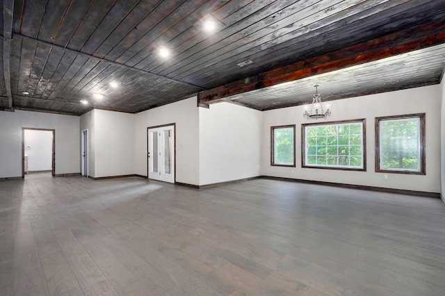 7607 N Angler Ln, Strafford, MO 65757 - spare room featuring a chandelier and wood finished floors