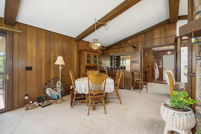 26307 Twin Rivers Dr, Shell Knob, MO 65747 - dining area featuring wood walls and carpet