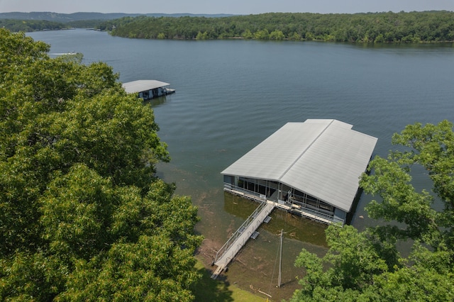 26307 Twin Rivers Dr, Shell Knob, MO 65747 - dock area with a water view and a view of trees