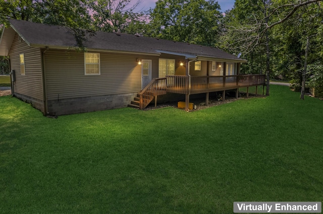 29474 Farm Rd Unit 1260, Golden, MO 65658 - back of property featuring a lawn and a wooden deck
