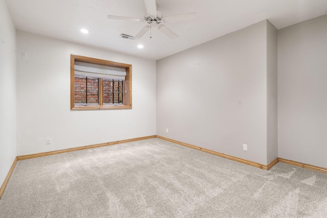 4156 E Division St, Springfield, MO 65802 - carpeted empty room with ceiling fan and recessed lighting