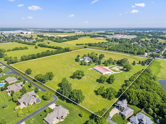4156 E Division St, Springfield, MO 65802 - aerial view of property and surrounding area featuring property boundaries highlighted