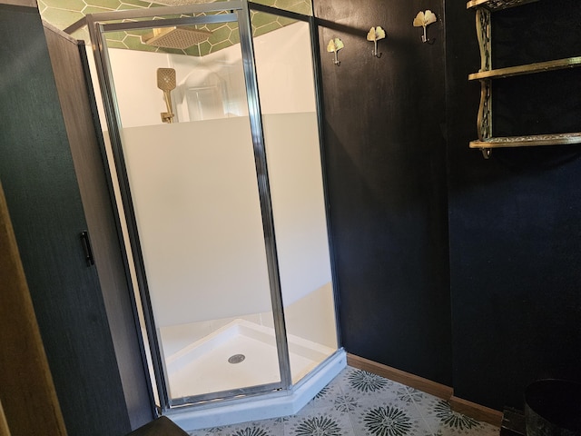 312 W Locust St, Aurora, MO 65605 - bathroom featuring a shower stall