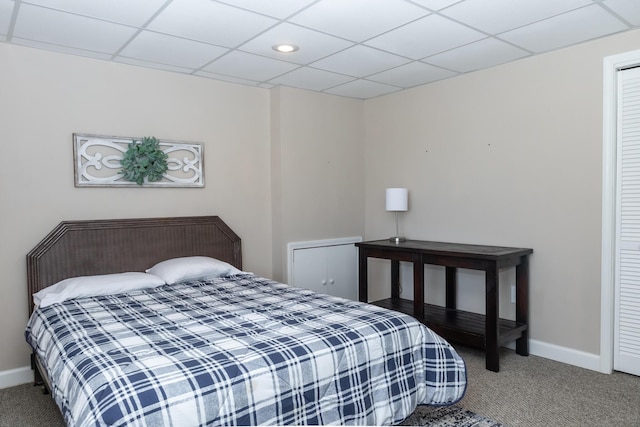249 State Highway 73, Macks Creek, MO 65786 - bedroom with carpet flooring, a drop ceiling, and recessed lighting