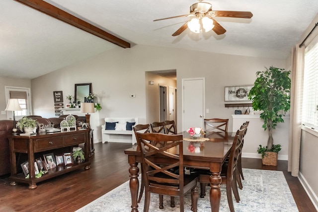 249 State Highway 73, Macks Creek, MO 65786 - dining room featuring dark wood-style flooring and a ceiling fan