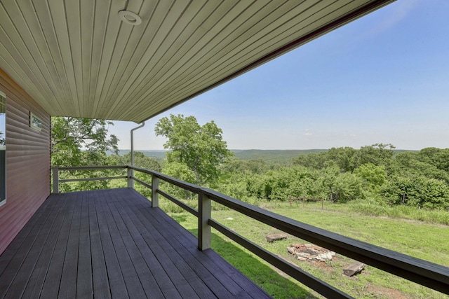 18054 State Highway 39, Aurora, MO 65605 - wooden terrace with a yard and a forest view