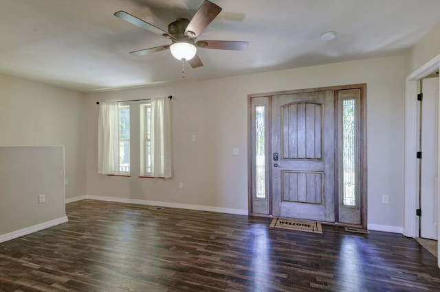 18054 State Highway 39, Aurora, MO 65605 - entrance foyer with healthy amount of natural light, wood finished floors, and ceiling fan