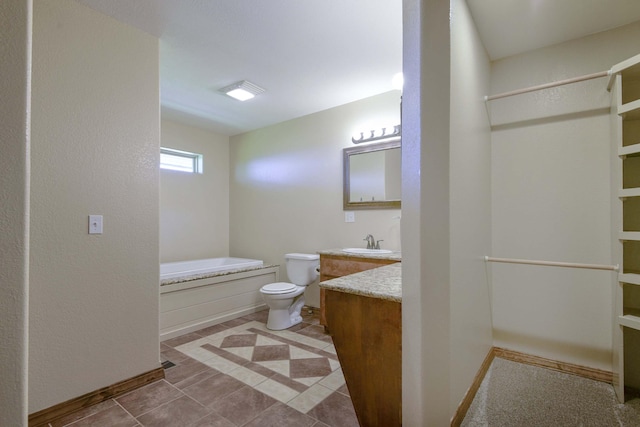 18054 State Highway 39, Aurora, MO 65605 - full bathroom with vanity, a bath, tile patterned flooring, and a closet