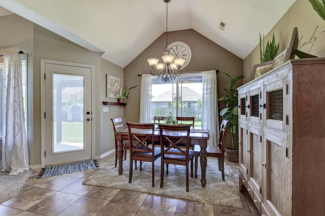 105 Deer Run, Willard, MO 65781 - dining room featuring a chandelier and lofted ceiling