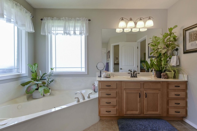 105 Deer Run, Willard, MO 65781 - full bathroom with vanity, a garden tub, and tile patterned floors