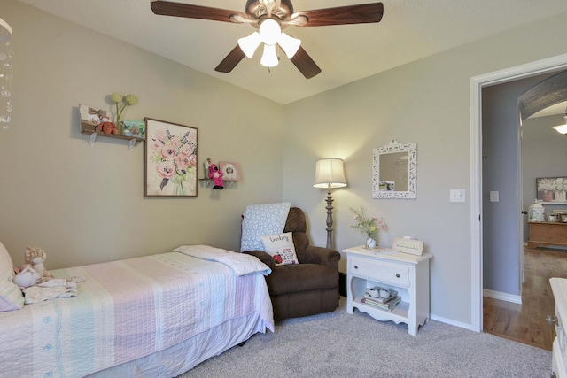 105 Deer Run, Willard, MO 65781 - carpeted bedroom featuring arched walkways and a ceiling fan