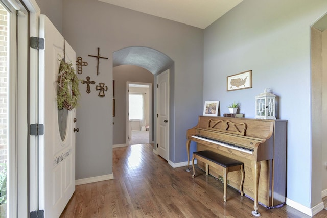 105 Deer Run, Willard, MO 65781 - foyer entrance with arched walkways and wood finished floors