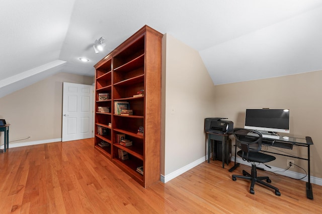 160 Brookside Ct, Branson, MO 65616 - office space featuring vaulted ceiling and light wood-style flooring