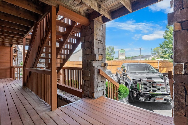 161 Avondale Dr Unit 1, Branson, MO 65616 - wooden deck with stairway