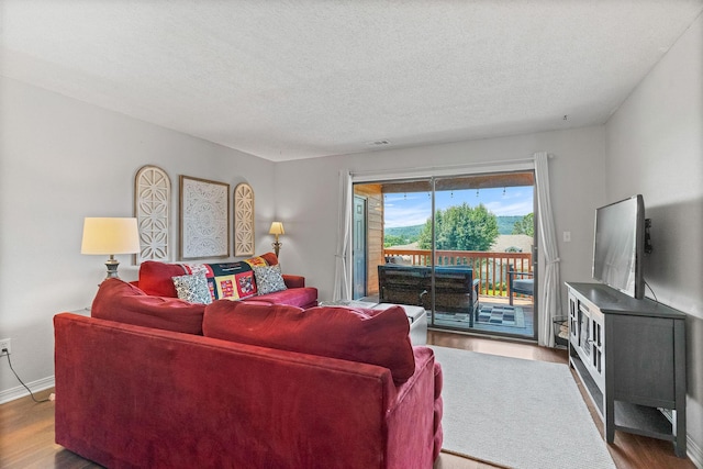 161 Avondale Dr Unit 1, Branson, MO 65616 - living room with wood finished floors and a textured ceiling