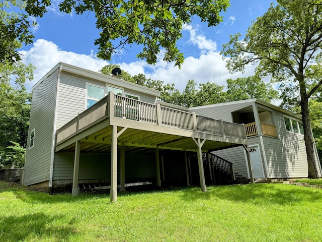 48 Galatians Ln, Reeds Spring, MO 65737 - back of house with a yard and a deck