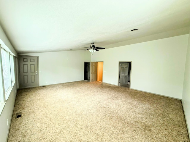 48 Galatians Ln, Reeds Spring, MO 65737 - spare room featuring lofted ceiling, carpet floors, and ceiling fan