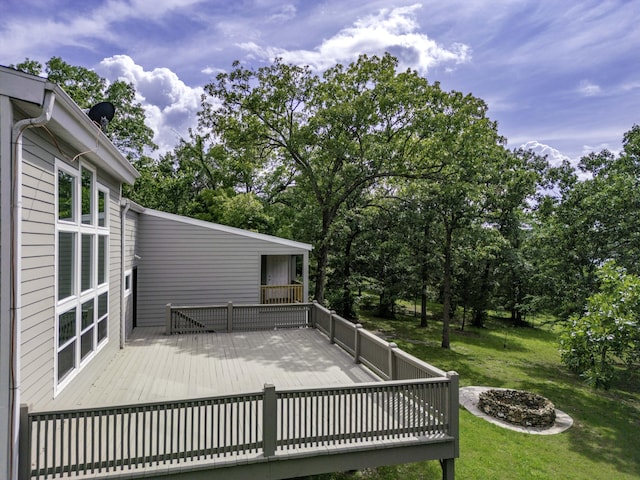 48 Galatians Ln, Reeds Spring, MO 65737 - wooden deck with a yard and view of scattered trees