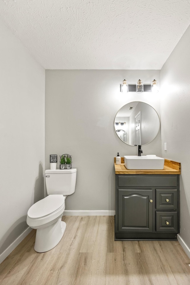 3936 S 77th Rd, Dunnegan, MO 65640 - bathroom with wood finished floors, vanity, and a textured ceiling