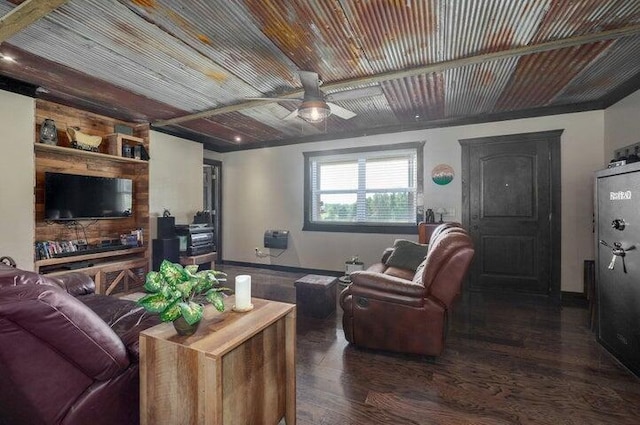 31 Mulberry Ln, Buffalo, MO 65622 - living area featuring ceiling fan, wood finished floors, and wood ceiling
