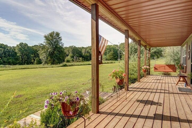 31 Mulberry Ln, Buffalo, MO 65622 - wooden terrace with a lawn