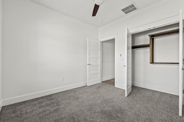 1305 W Ragweed Ct, Ozark, MO 65721 - unfurnished bedroom with carpet floors, a closet, and ceiling fan