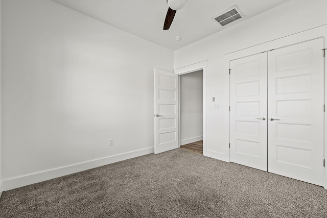 1305 W Ragweed Ct, Ozark, MO 65721 - unfurnished bedroom with carpet floors, a closet, and ceiling fan