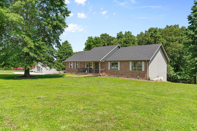 241 Sage Rd, Ozark, MO 65721 - ranch-style home featuring a porch, a front yard, and brick siding