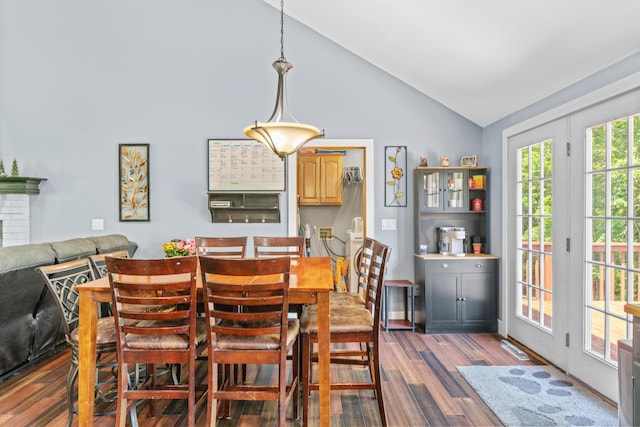 241 Sage Rd, Ozark, MO 65721 - dining area featuring vaulted ceiling and wood finished floors