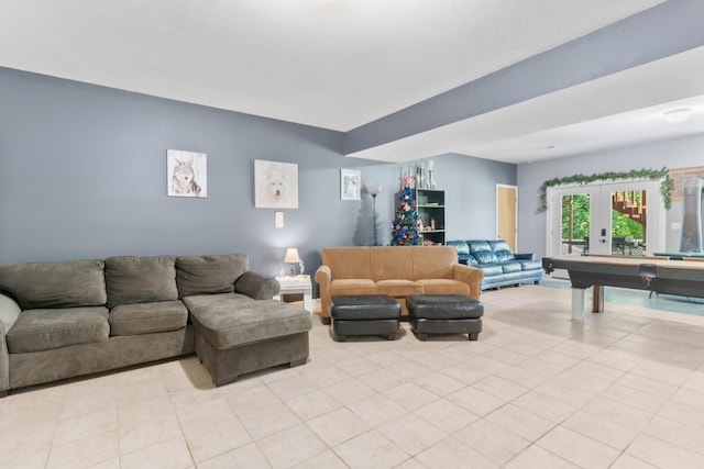 241 Sage Rd, Ozark, MO 65721 - living area with light tile patterned flooring, french doors, and billiards table