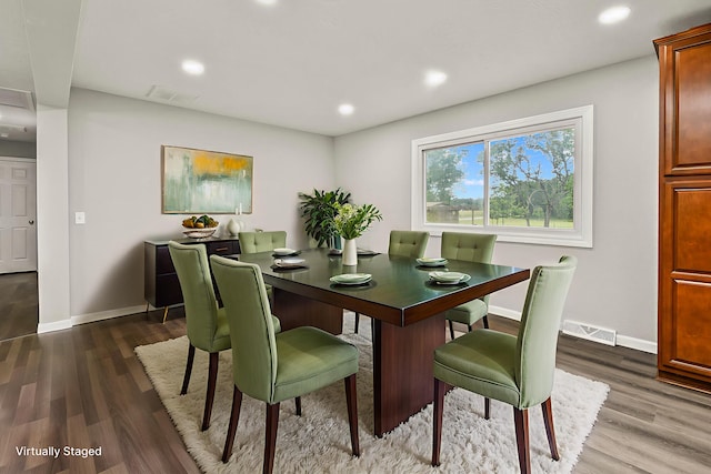 7047 W Lone Oak St, Springfield, MO 65803 - dining space with dark wood-style flooring and recessed lighting