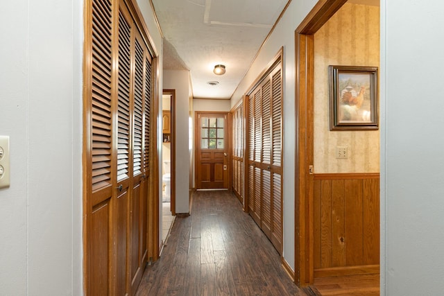 424 W Olive St, Bolivar, MO 65613 - corridor with dark wood finished floors