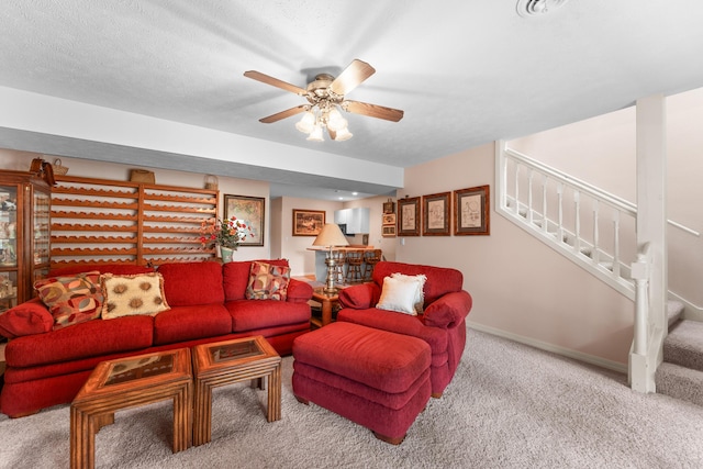 200 Eagle Pointe Dr, Branson, MO 65616 - carpeted living area featuring stairway and ceiling fan