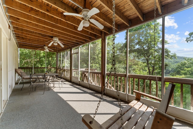 200 Eagle Pointe Dr, Branson, MO 65616 - unfurnished sunroom with ceiling fan and outdoor dining area