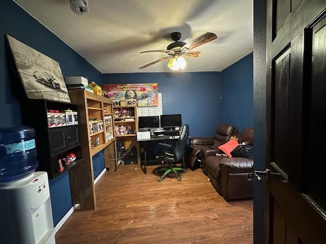 3200 Driftwood Rd, Merriam Woods, MO 65740 - office with ceiling fan and wood finished floors