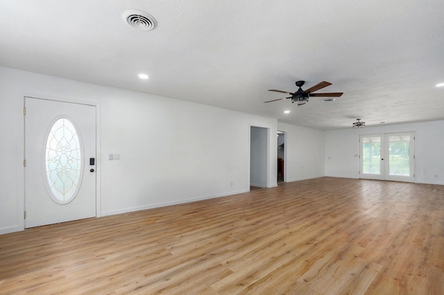 119 E Mill St, Republic, MO 65738 - entrance foyer with light wood-type flooring, a ceiling fan, and recessed lighting