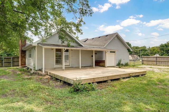119 E Mill St, Republic, MO 65738 - rear view of property with a fenced backyard, a deck, and a shingled roof