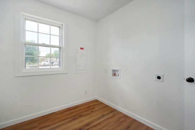 119 E Mill St, Republic, MO 65738 - laundry area with hookup for an electric dryer, washer hookup, and wood finished floors
