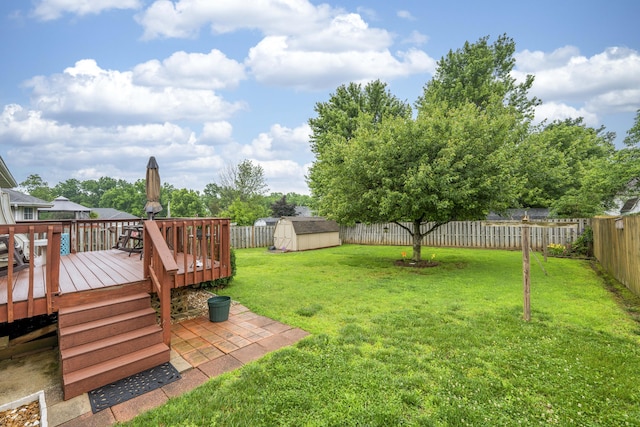 202 N Harper Ave, Springfield, MO 65802 - fenced backyard featuring a storage unit and a deck