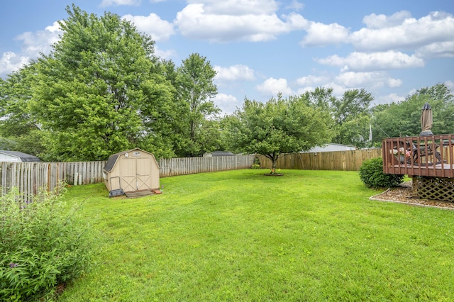 202 N Harper Ave, Springfield, MO 65802 - fenced backyard with a deck and a storage unit