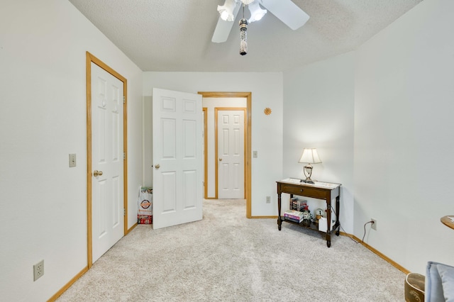 202 N Harper Ave, Springfield, MO 65802 - bedroom with carpet flooring, a ceiling fan, and a textured ceiling