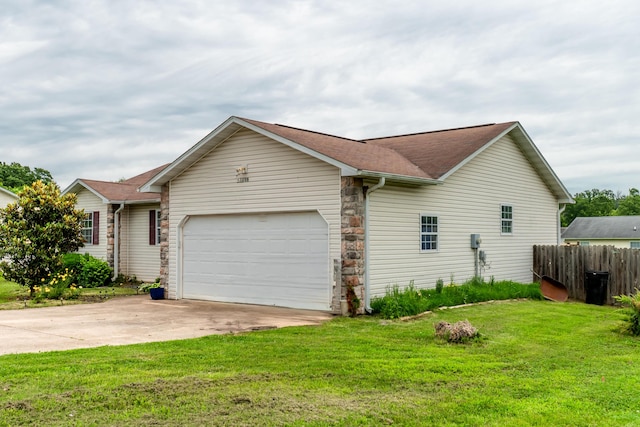 1708 Tiffany St, West Plains, MO 65775 - view of front facade with an attached garage, driveway, roof with shingles, and stone siding